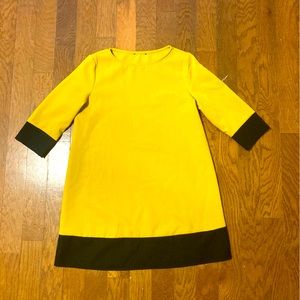 Yellow and Black Shift Dress Mod Style size S